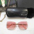 Colorful Rimless Square Sunglasses For Women